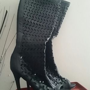 Just Fab Gladiator Black Boots